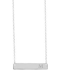 Sterling Silver Bar Initial Necklace - Sterling Forever