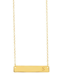 Sterling Silver Bar Initial Necklace - Sterling Forever