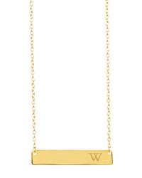 Sterling Silver Bar Initial Necklace - Sterling Forever