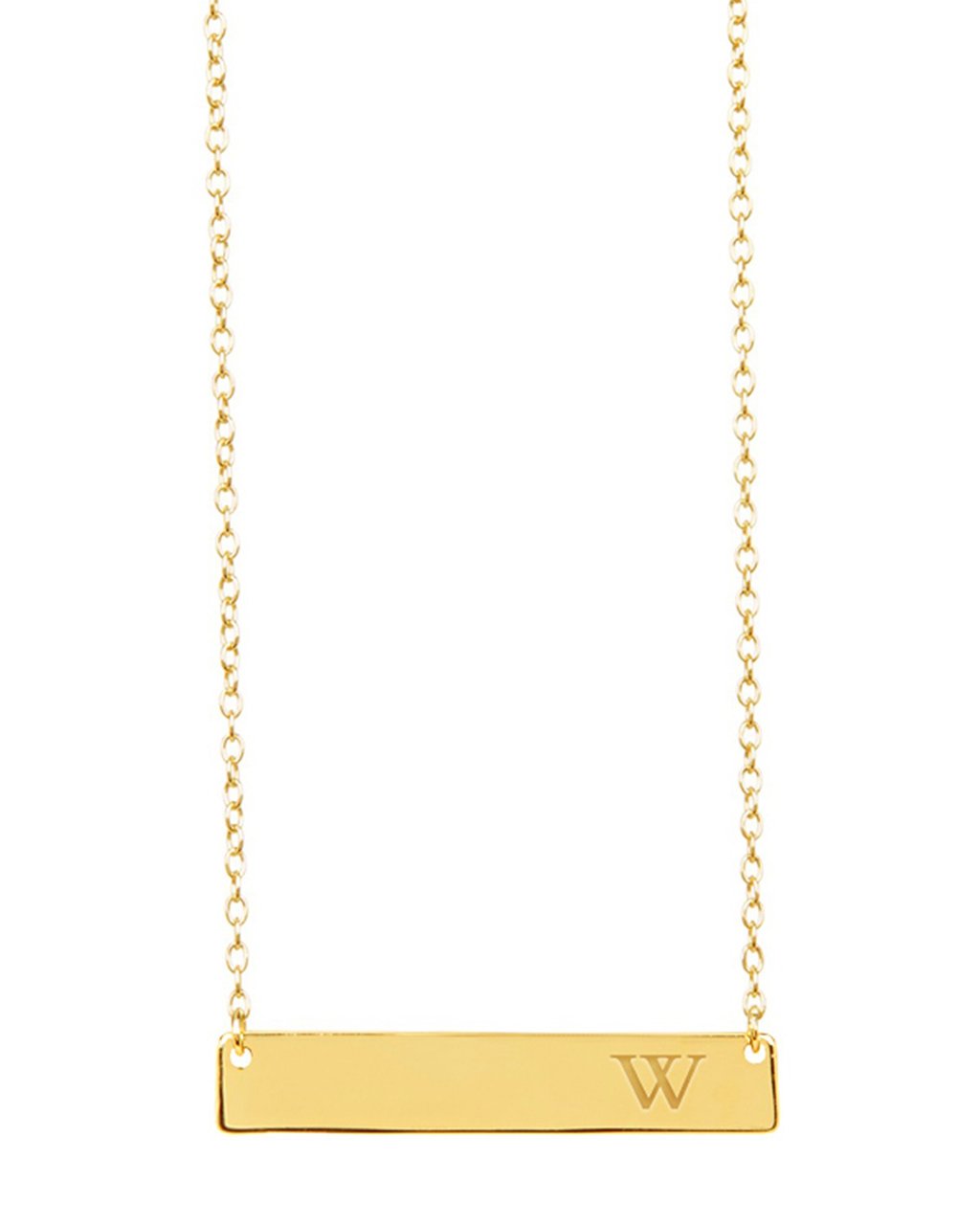 Sterling Silver Bar Initial Necklace - Sterling Forever