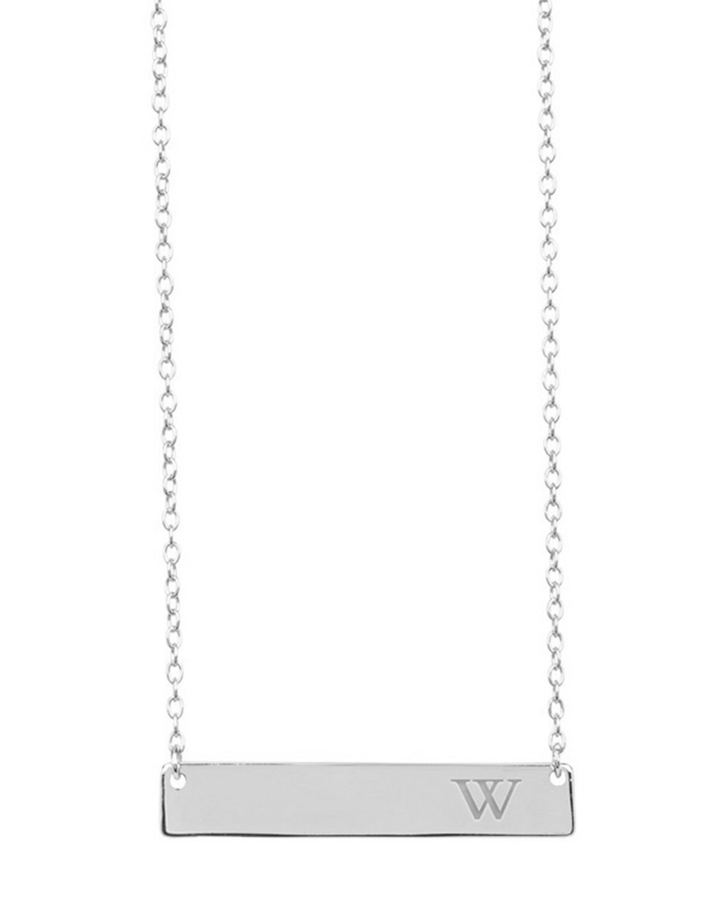 Sterling Silver Bar Initial Necklace - Sterling Forever