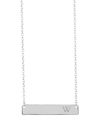 Sterling Silver Bar Initial Necklace - Sterling Forever