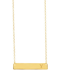 Sterling Silver Bar Initial Necklace - Sterling Forever