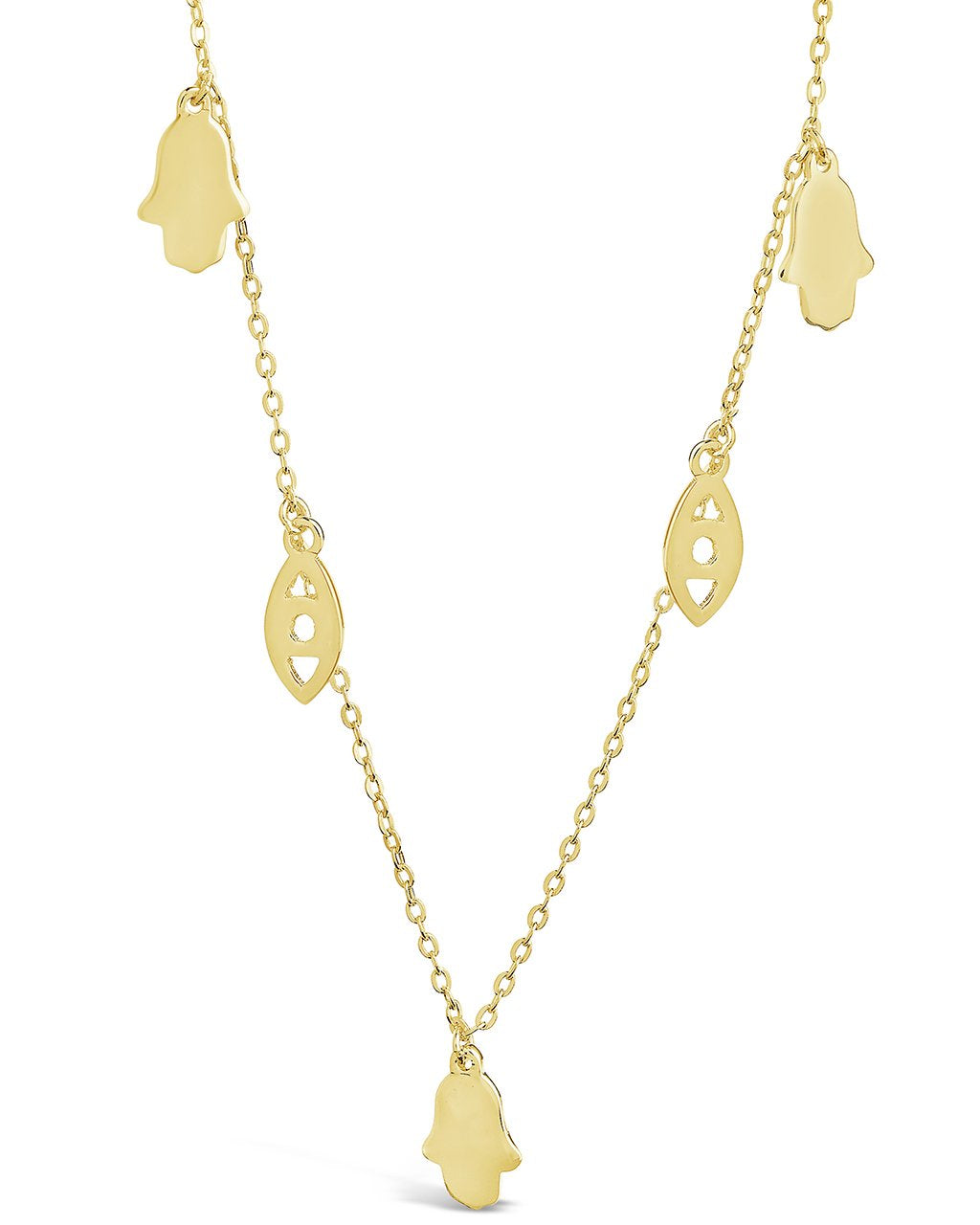 14K Gold Vermeil Evil Eye Hamsa Necklace - Sterling Forever