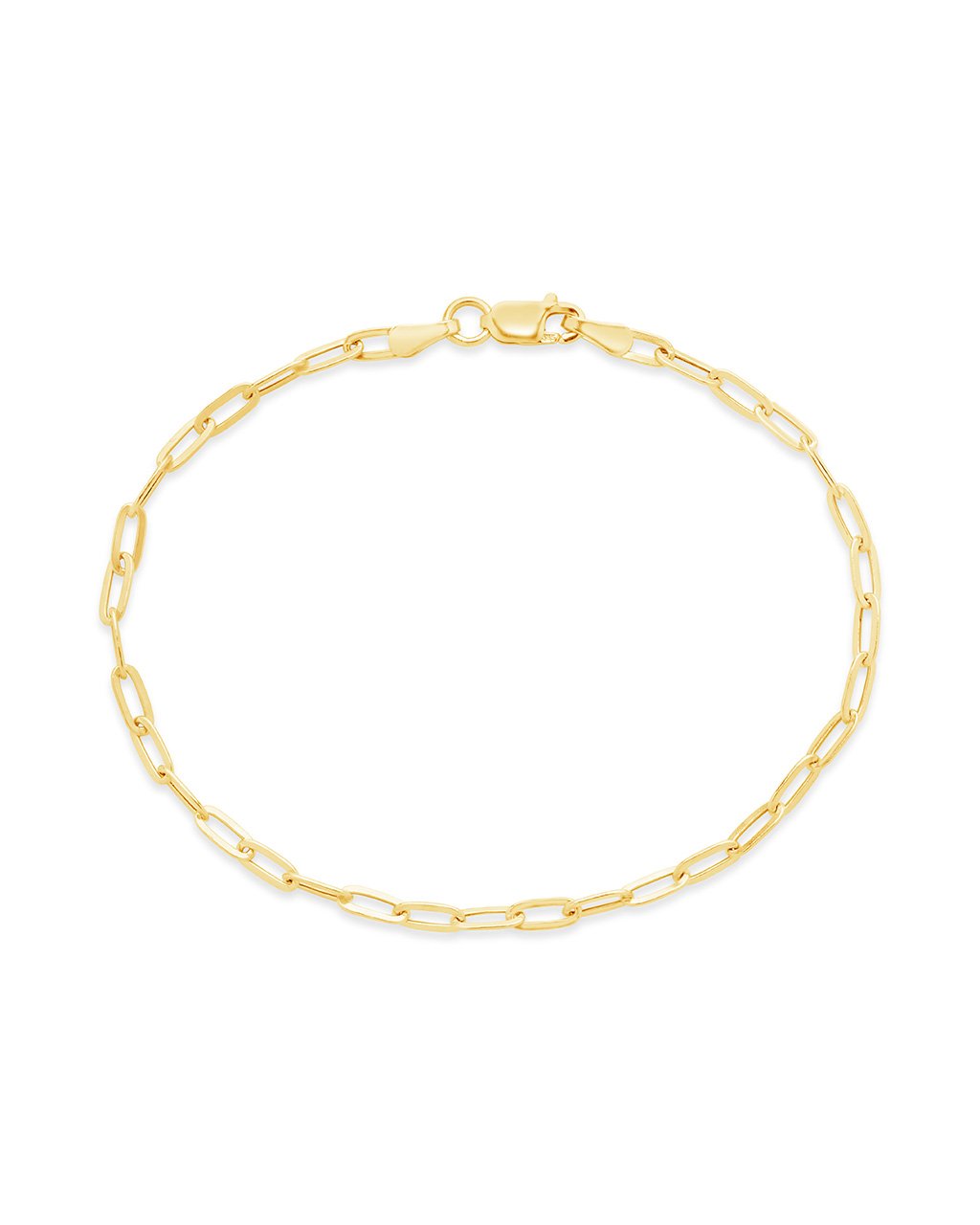 14K Italian Gold Paperclip Chain Bracelet Fine Bracelet SF Fine 14K Yellow Gold 