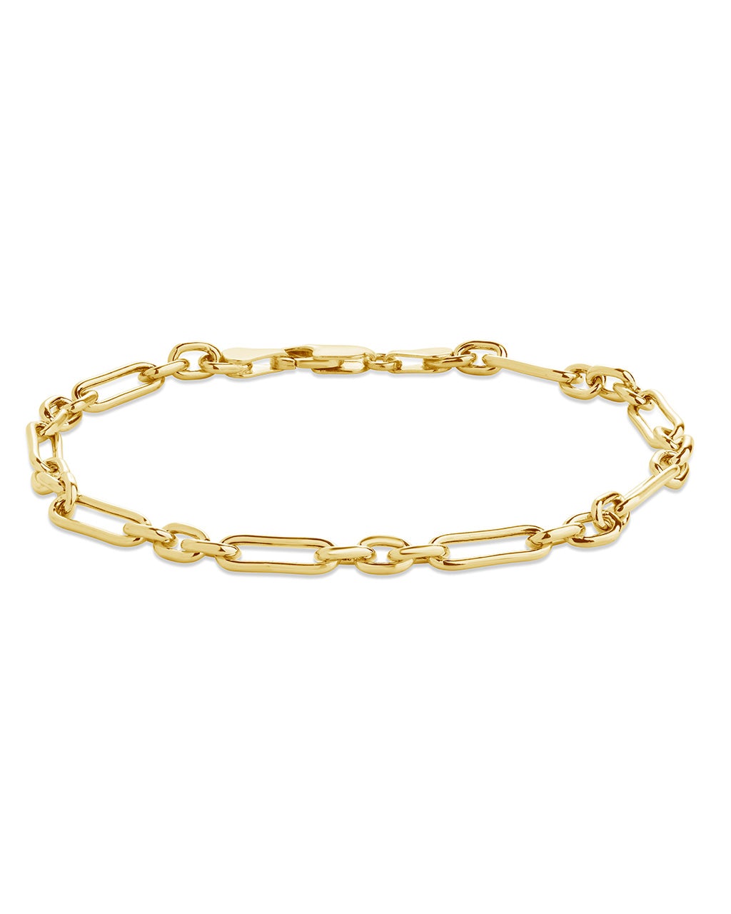 14K Italian Gold Mixed Link Chain Bracelet Fine Bracelet SF Fine 