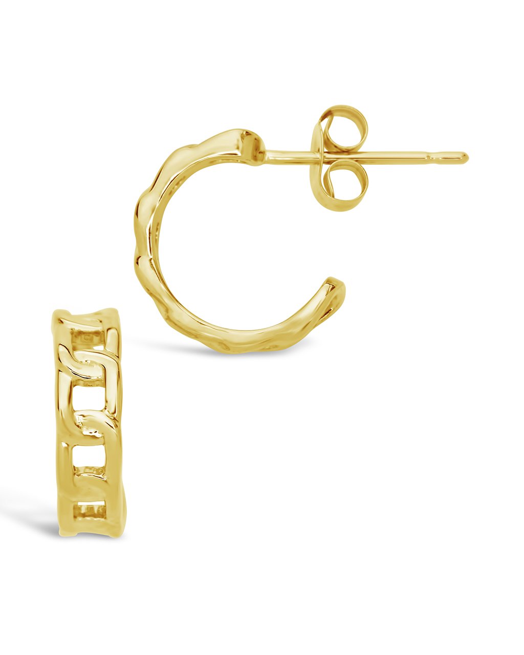 14K Gold Chain Hoop Earrings Fine Earring SF Fine 14K Yellow Gold 
