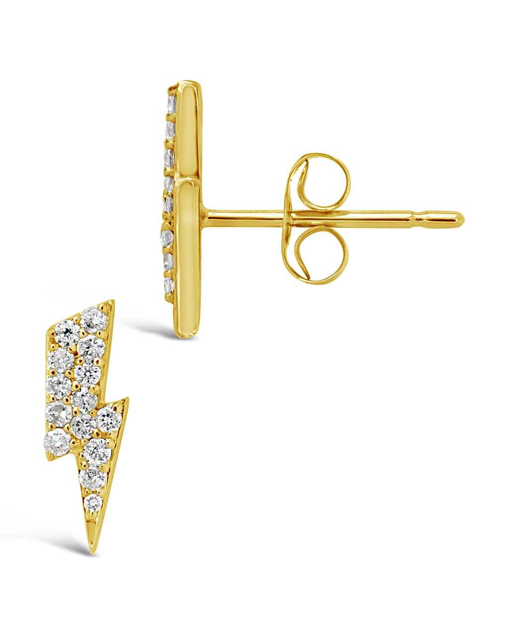 14k Gold Thunder Bolt Stud Earrings Fine Earring SF Fine 