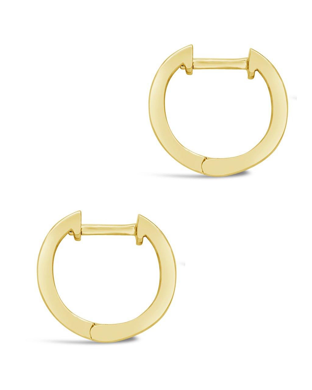 14K Gold Textured Diamond Huggie Hoop Earrings Fine Earring SF Fine 