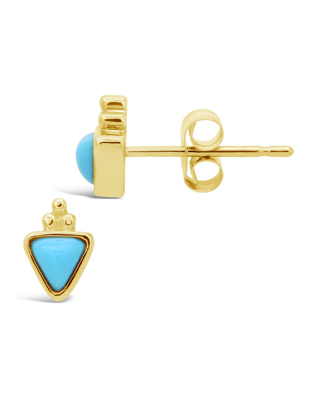 14K Gold Turquoise Pyramid Stud Earrings Fine Earring SF Fine 