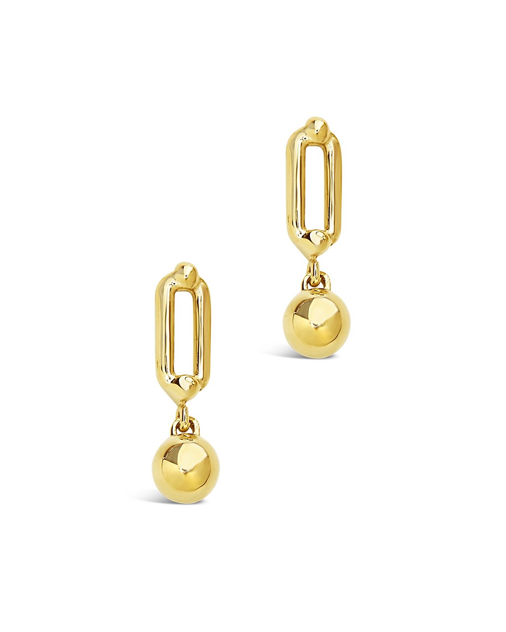 14K Gold Link Drop Stud Earrings Fine Earring SF Fine 14K Yellow Gold 