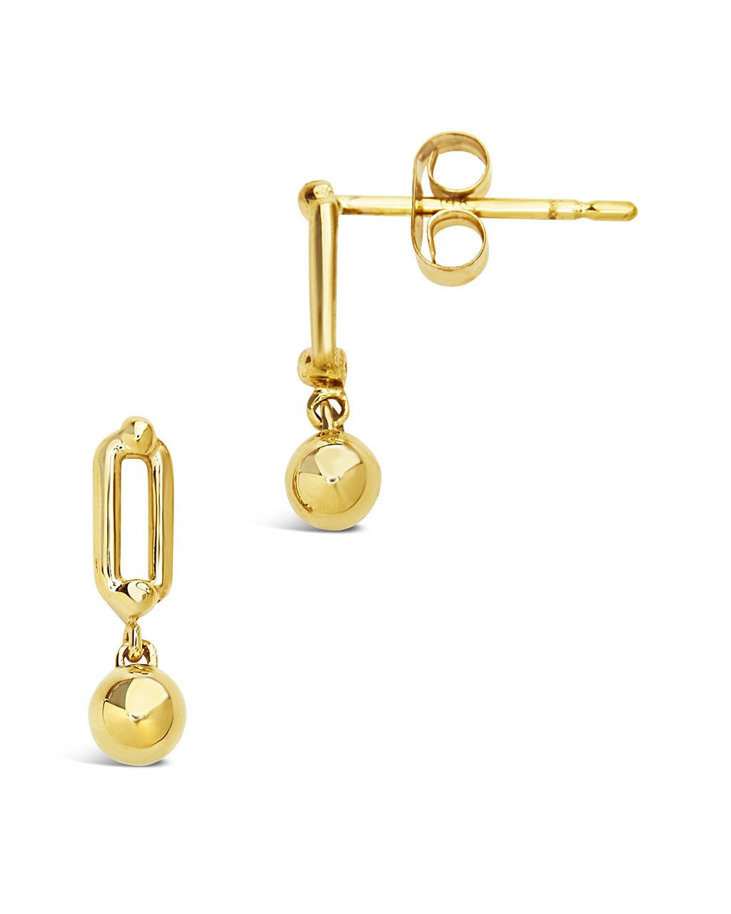 14K Gold Link Drop Stud Earrings Fine Earring SF Fine 