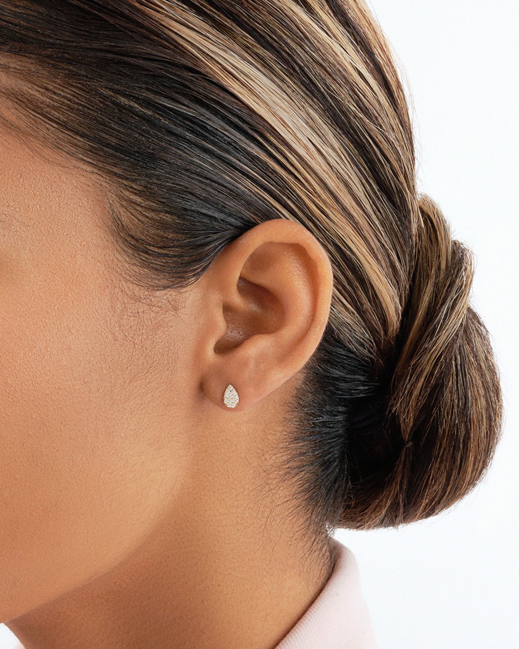 14K Gold Diamond Teardrop Studs Fine Earring SF Fine 