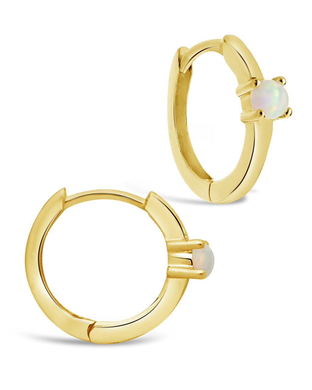 14K Gold Opal Infinity Hoops Fine Earring SF Fine 