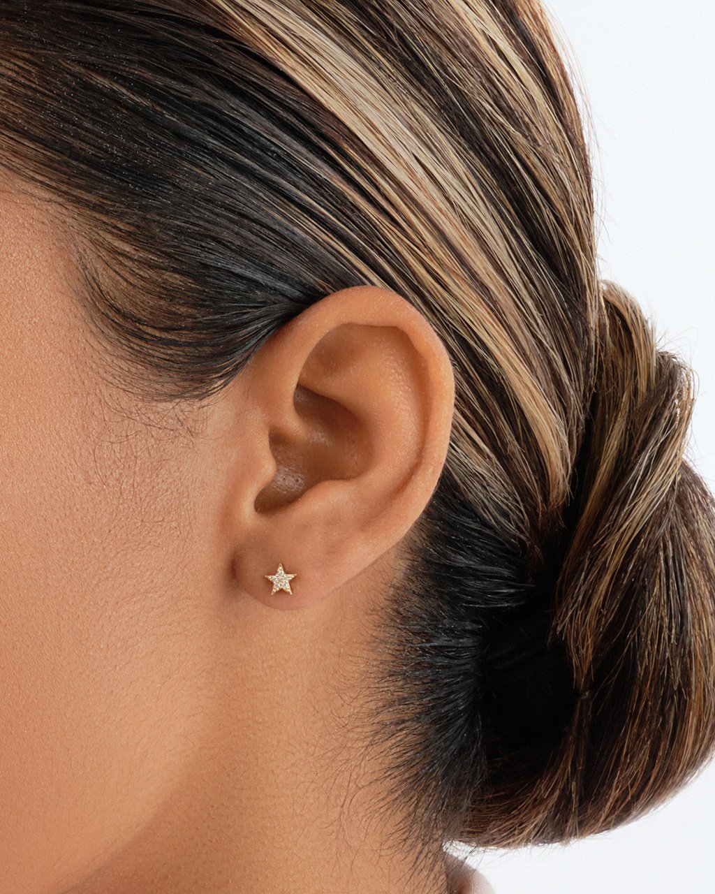 14K Gold Diamond Star Studs Fine Earring SF Fine 