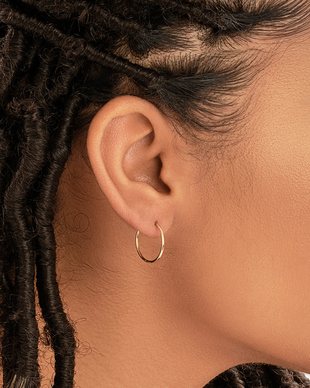 14K Gold 15mm Thin Hoop Earrings Fine Earring SF Fine 