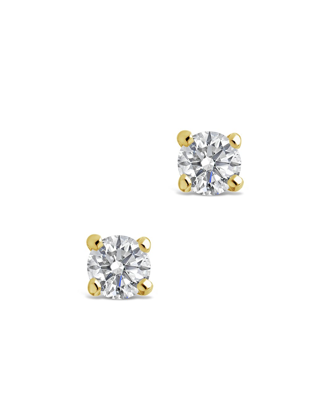 14K Gold 2mm Diamond Studs Fine Earring SF Fine 14K Yellow Gold 