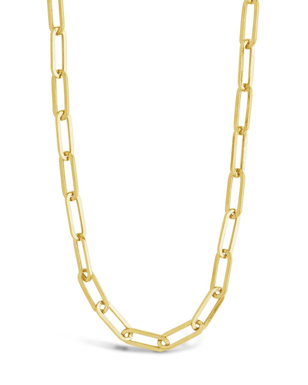 14K Gold Paperclip Chain Fine Necklace SF Fine 14K Yellow Gold 