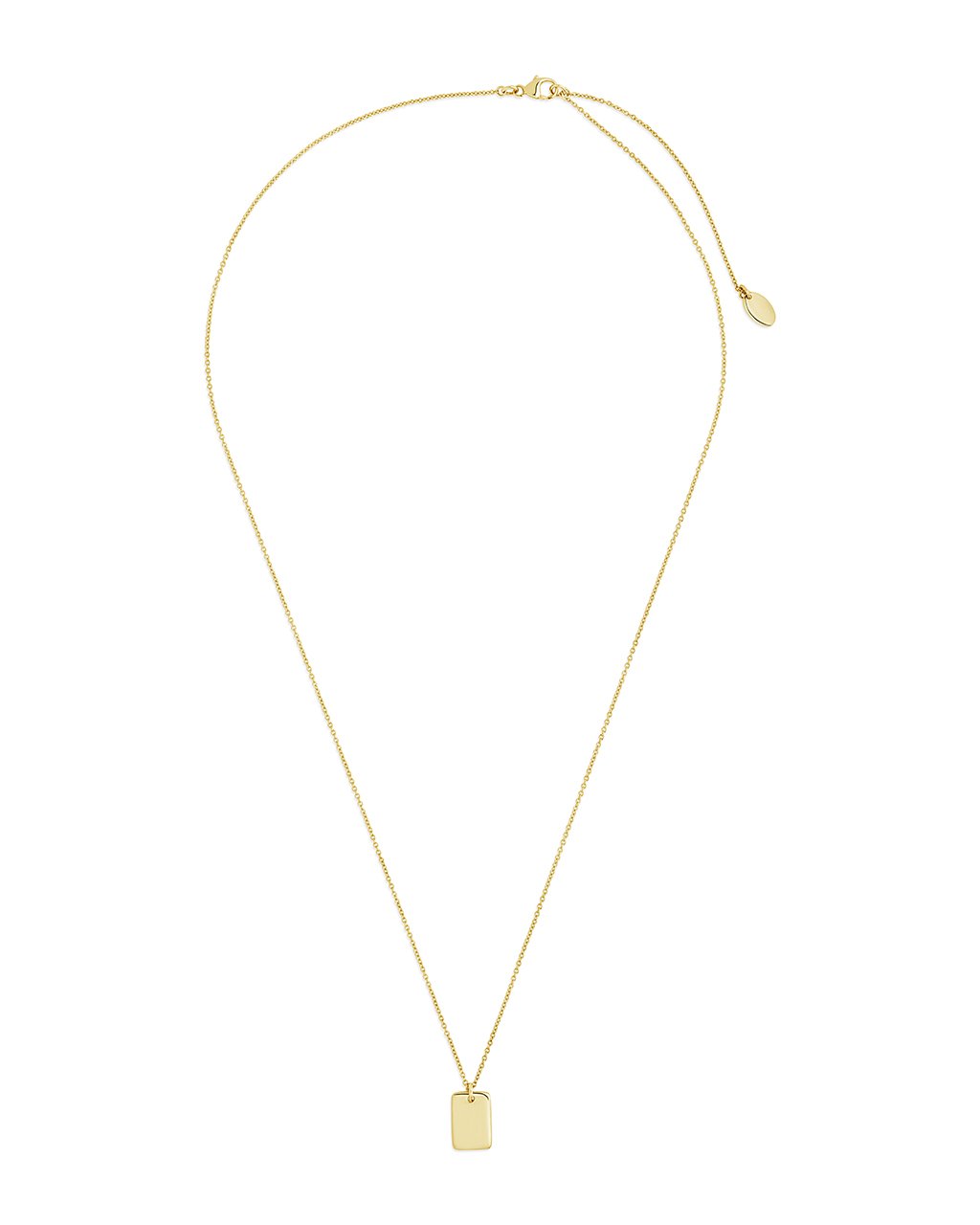 14K Gold Dog Tag Pendant Necklace Fine Necklace SF Fine 