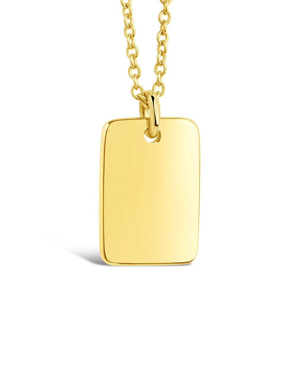 14K Gold Dog Tag Pendant Necklace Fine Necklace SF Fine 