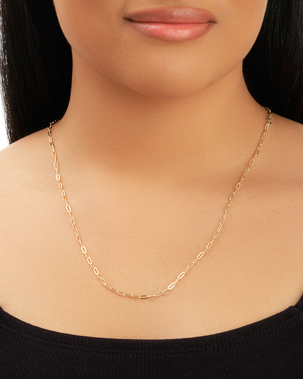 14K Yellow Gold Paperclip Necklace with Heart Pendant - Josephs Jewelers