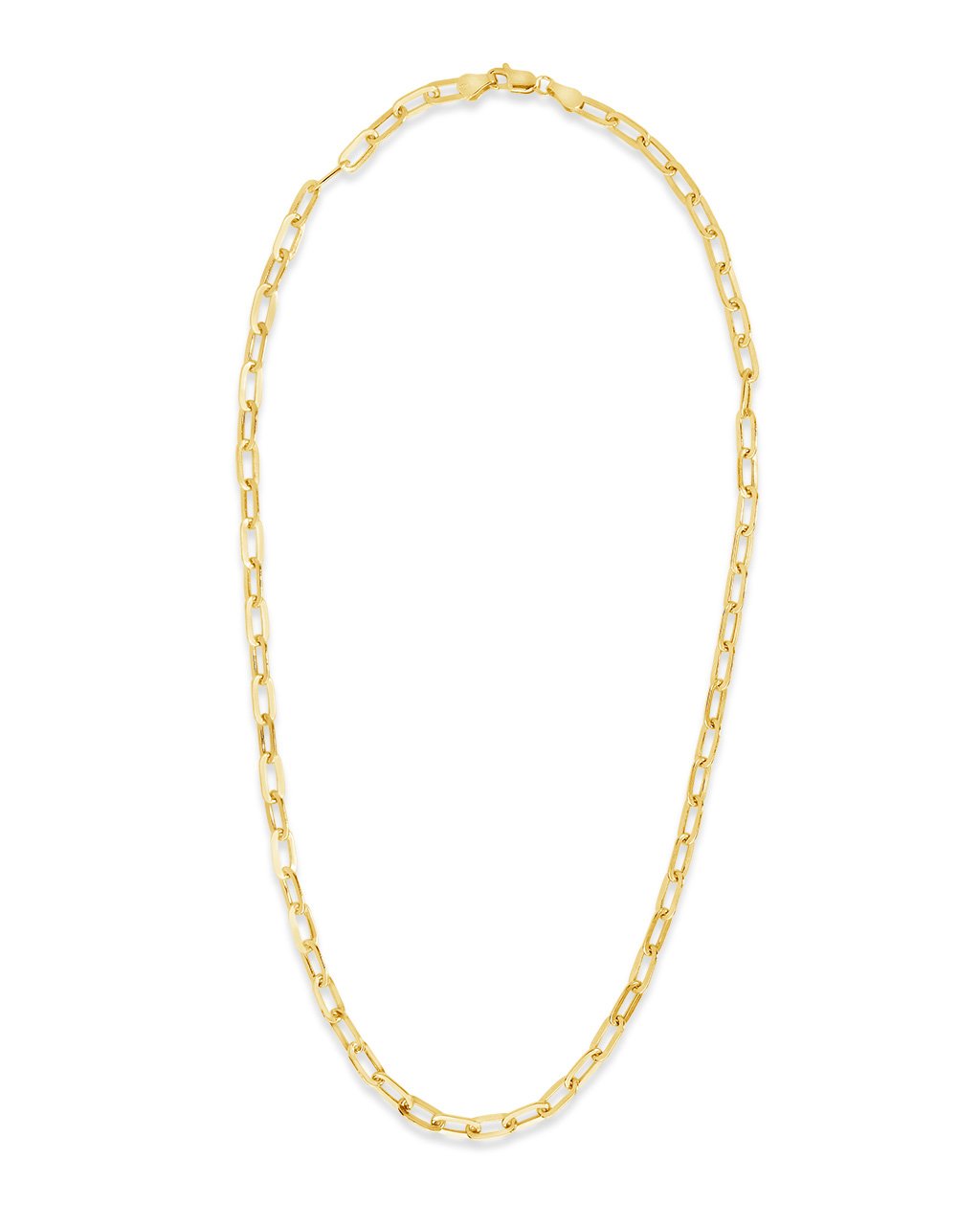 14K Italian Gold Elongated Paperclip Chain Fine Necklace SF Fine 
