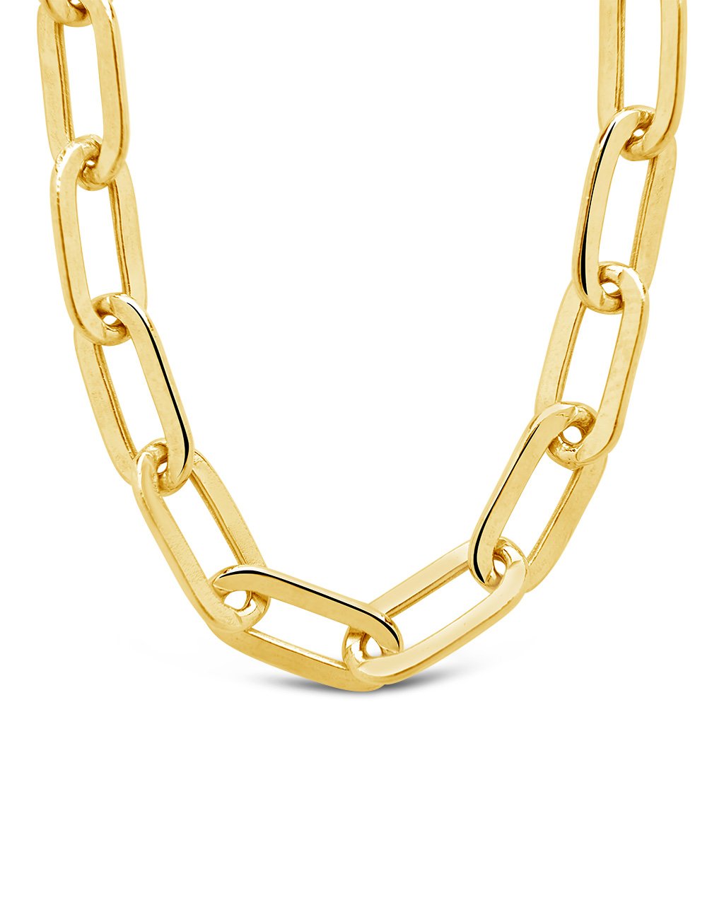 14K Italian Gold Elongated Paperclip Chain Fine Necklace SF Fine 