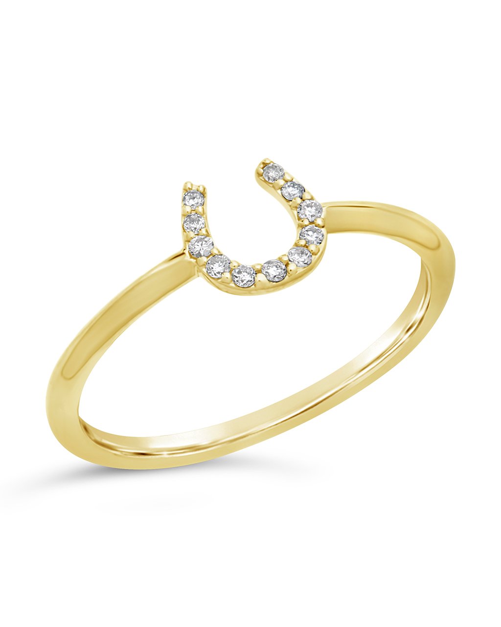 14K Gold Diamond Horseshoe Ring Fine Ring SF Fine 14K Yellow Gold 7 