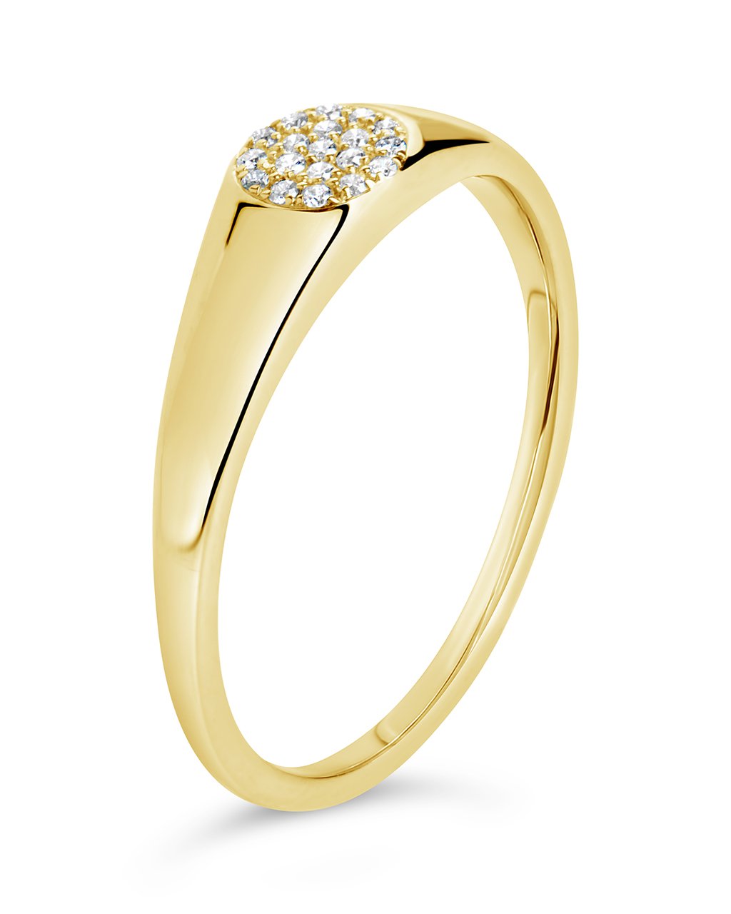 14K Gold Diamond Circle Signet Ring Fine Ring SF Fine 