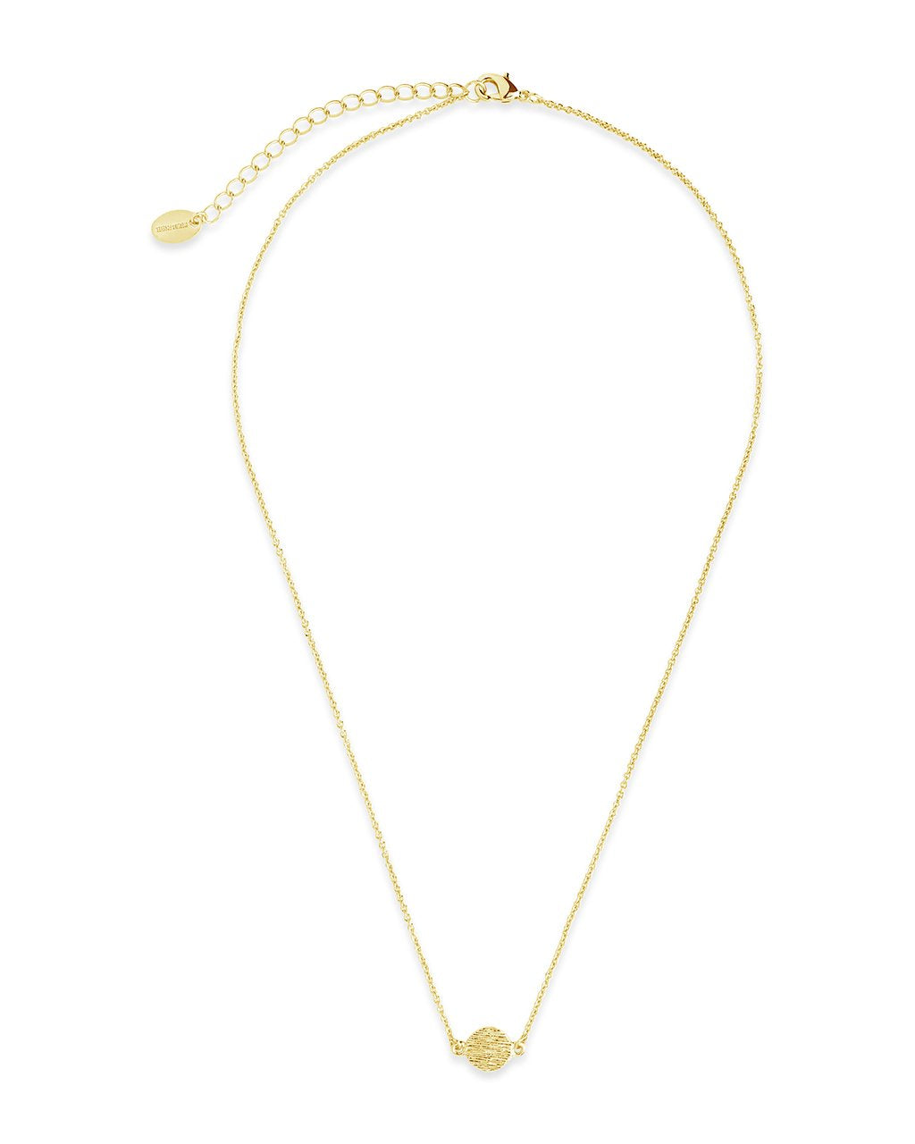 Delicate Textured Solid Circle Necklace - Sterling Forever