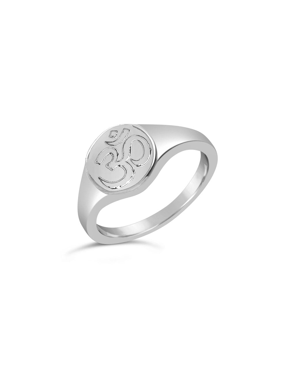 Om Engraved Signet Ring - Sterling Forever