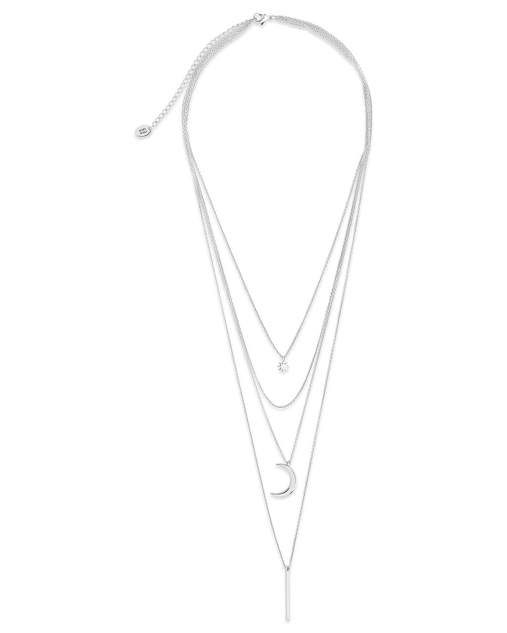 Crescent & Bar Multi Layer Necklace - Sterling Forever