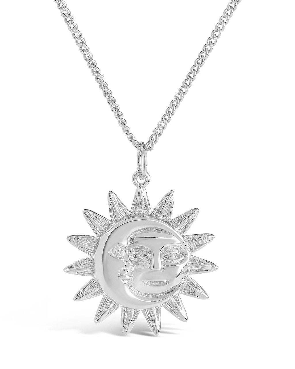 Moon & Sun Face Pendant Necklace - Sterling Forever