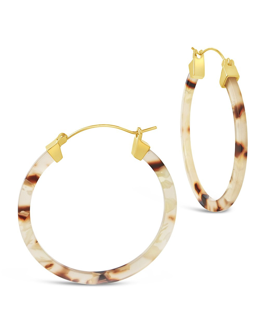 50mm Resin Hoop Earrings - Sterling Forever