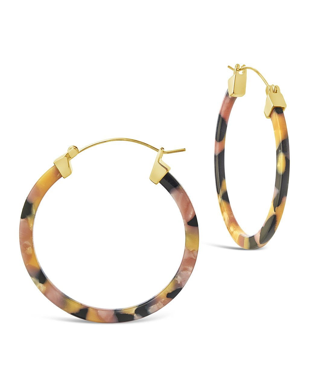 50mm Resin Hoop Earrings - Sterling Forever