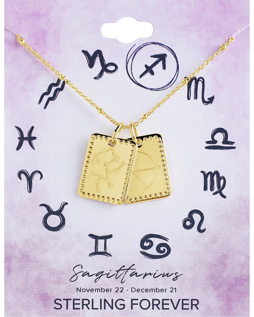 Zodiac Tag Necklace - Sterling Forever