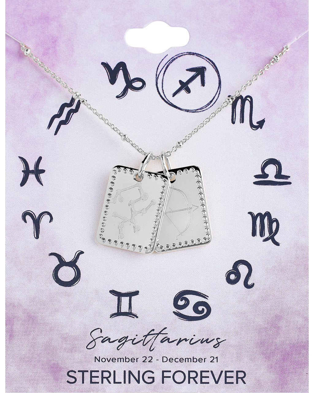 Zodiac Tag Necklace - Sterling Forever