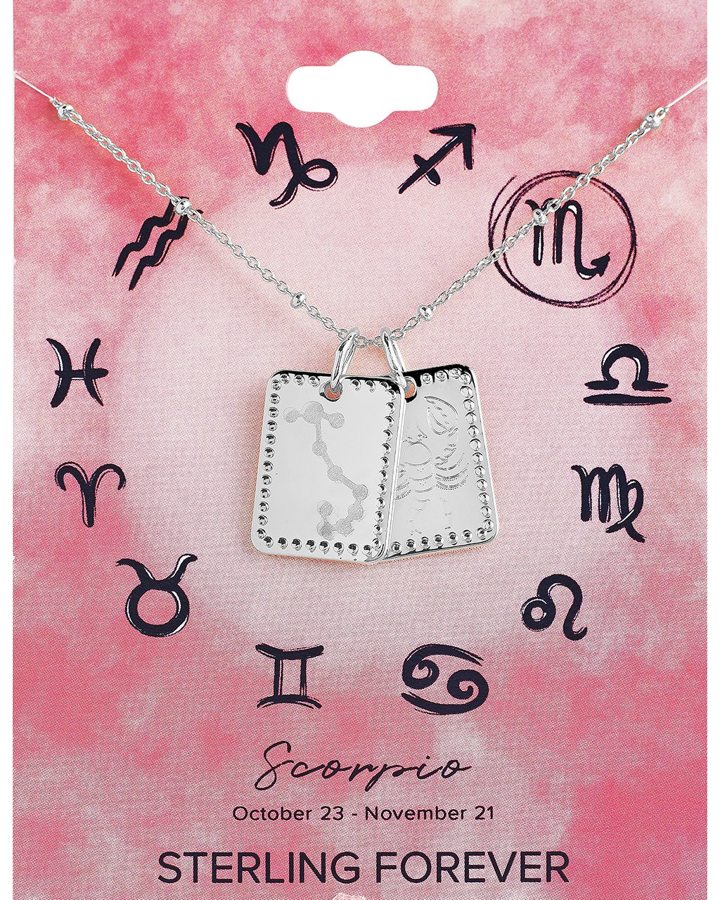 Zodiac Tag Necklace - Sterling Forever