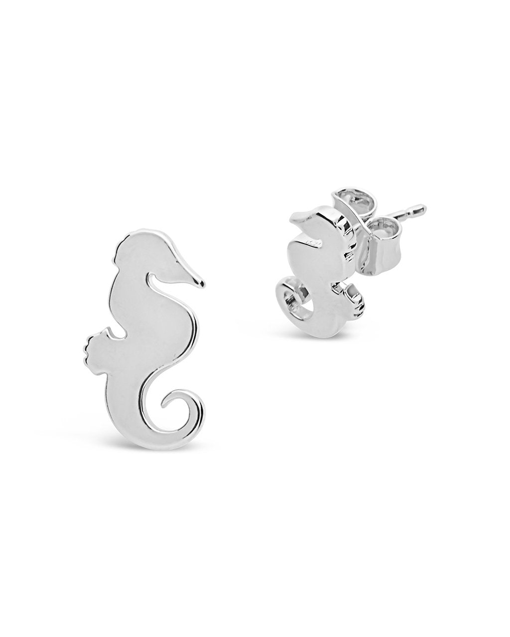 Sterling Silver Seahorse Stud Earrings - Sterling Forever
