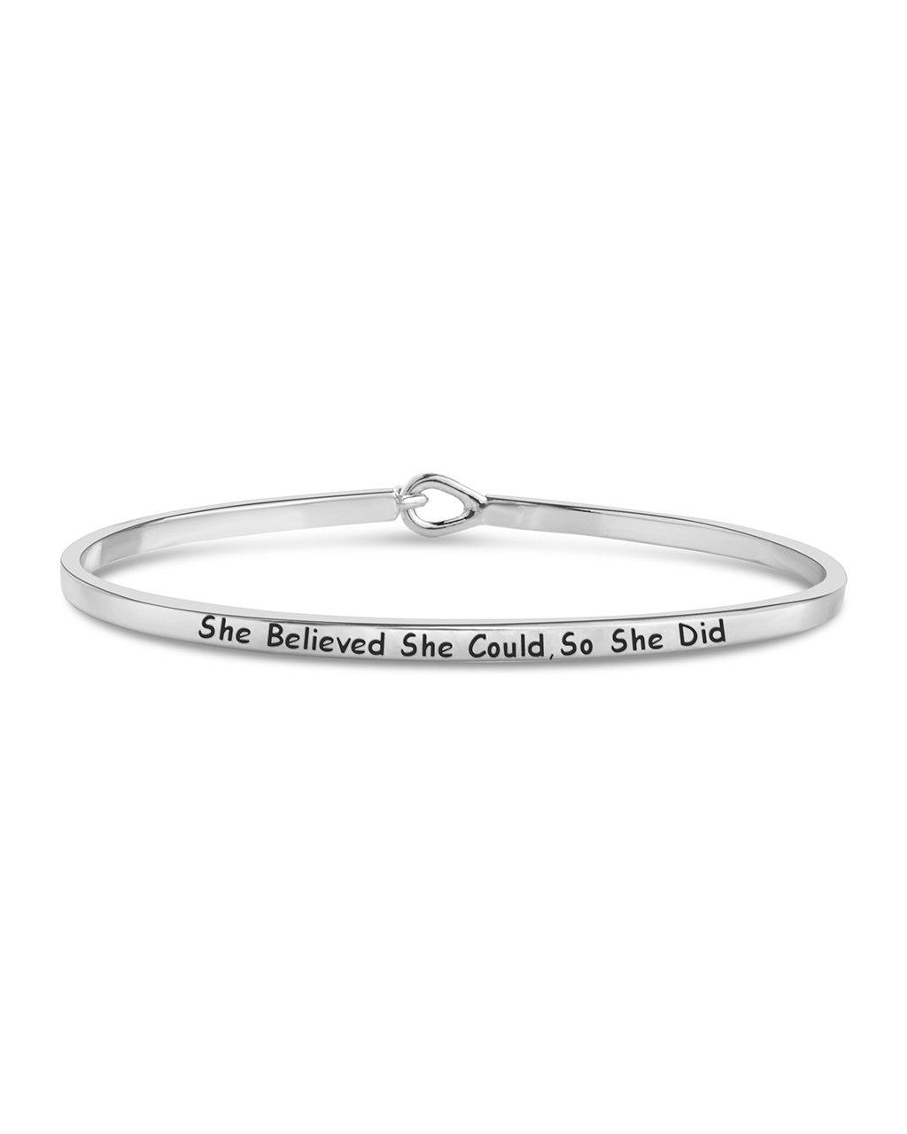 Mantra Hook and Eye Bangle Bracelet - Sterling Forever