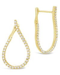 CZ Studded Drop Earrings - Sterling Forever