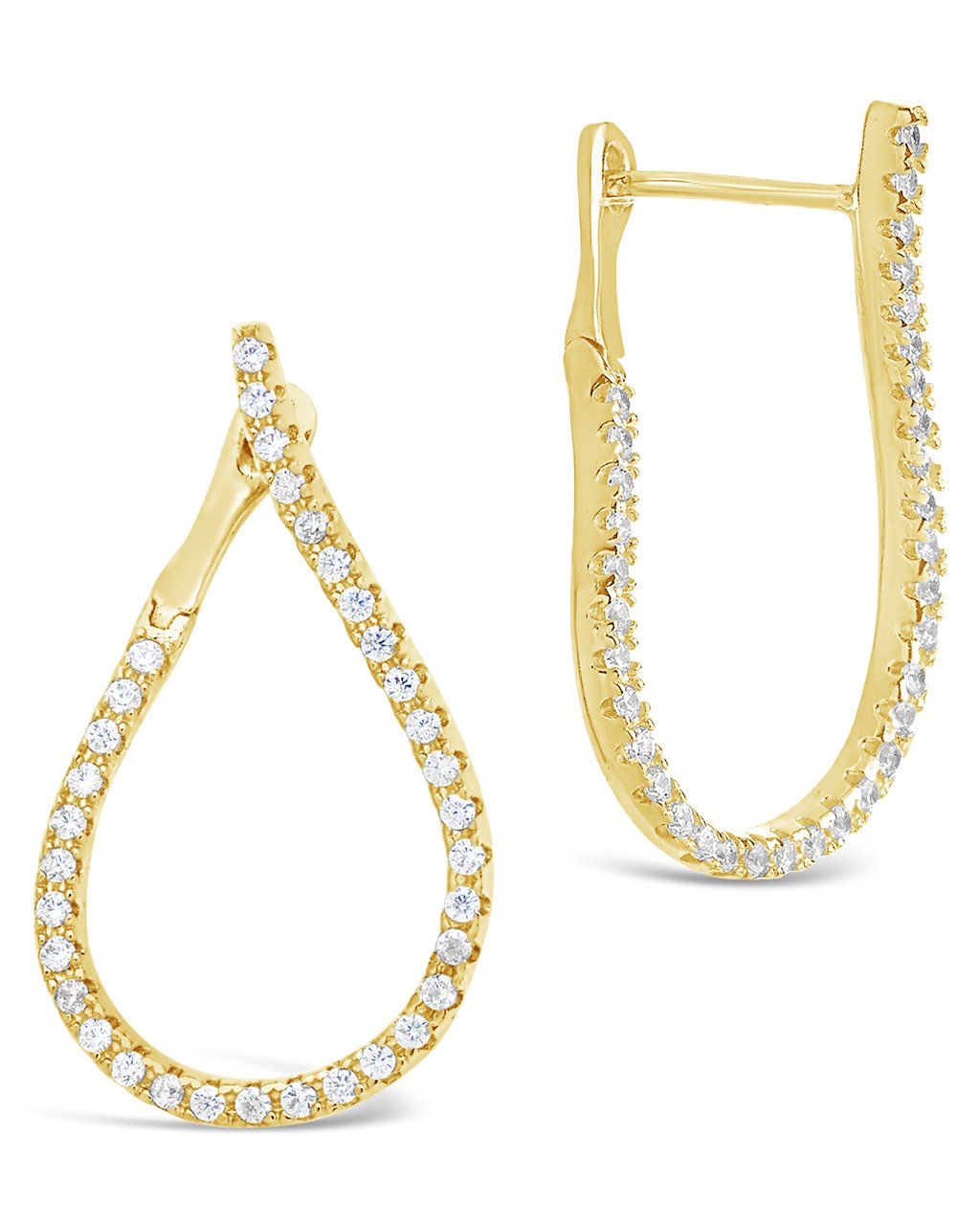 CZ Studded Drop Earrings - Sterling Forever