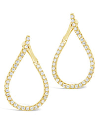 CZ Studded Drop Earrings - Sterling Forever