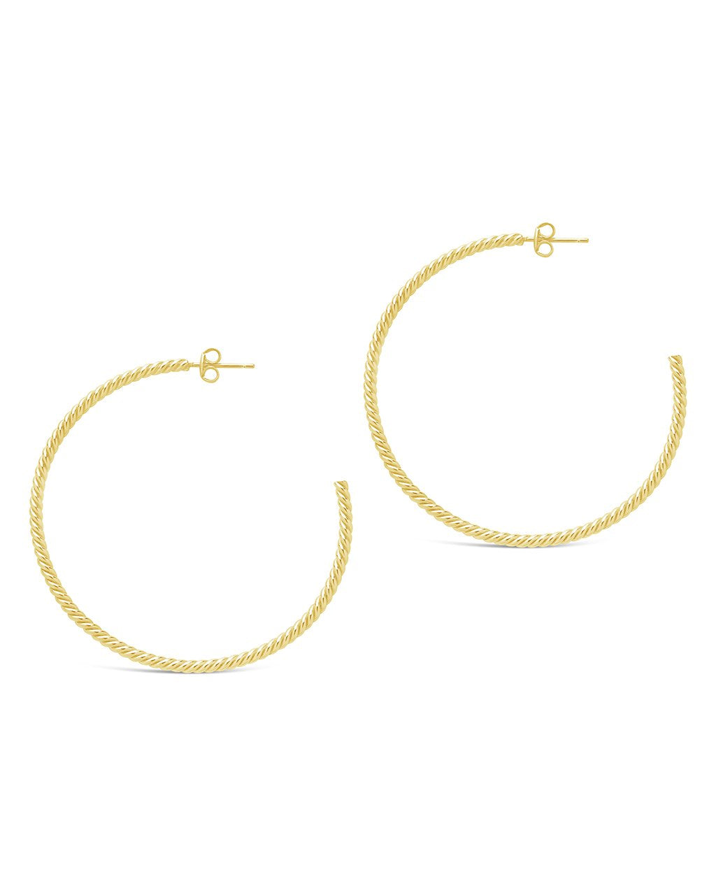 Rope Twist Hoops - Sterling Forever