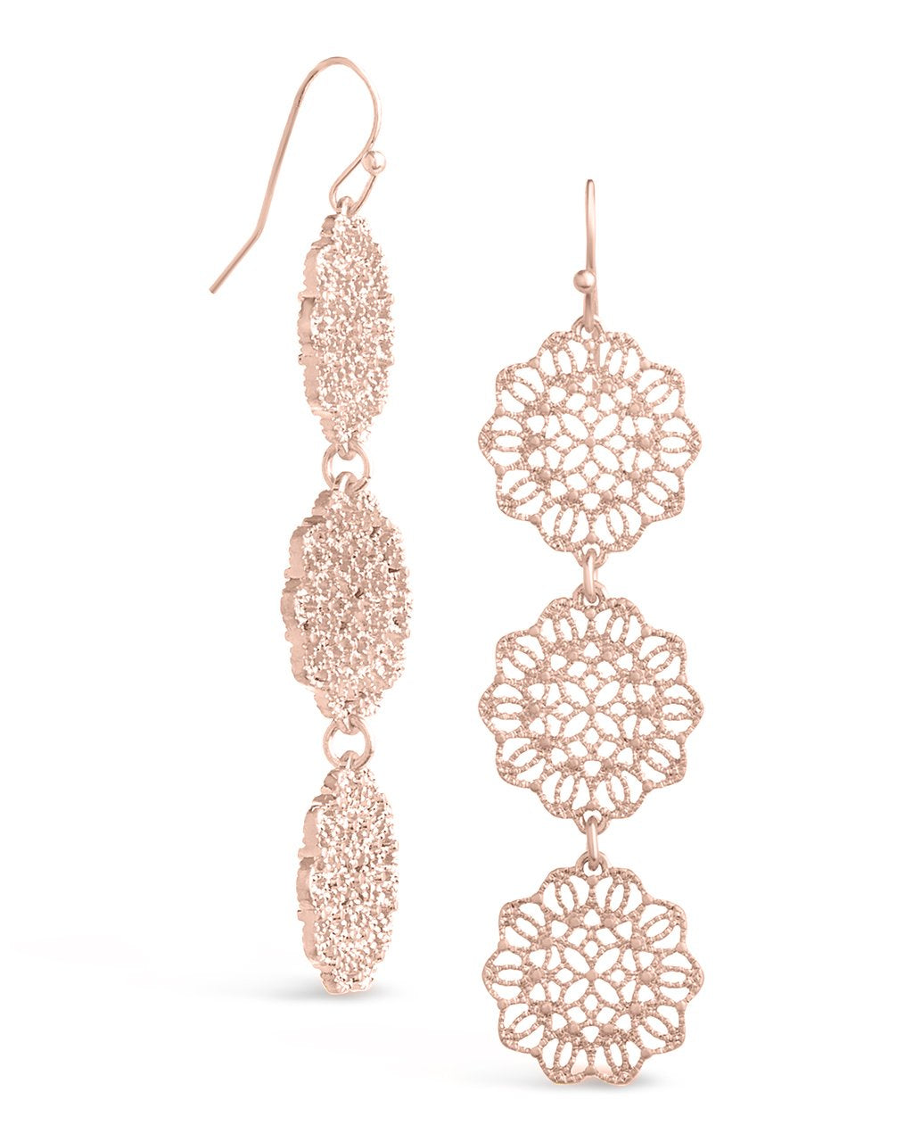 Intricate Filigree Disk Dangle Earrings - Sterling Forever