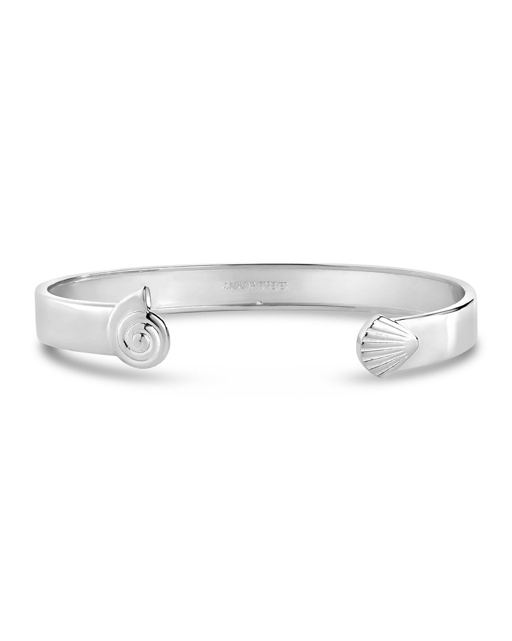 Scallop Shell & Shark Eye Open Cuff - Sterling Forever