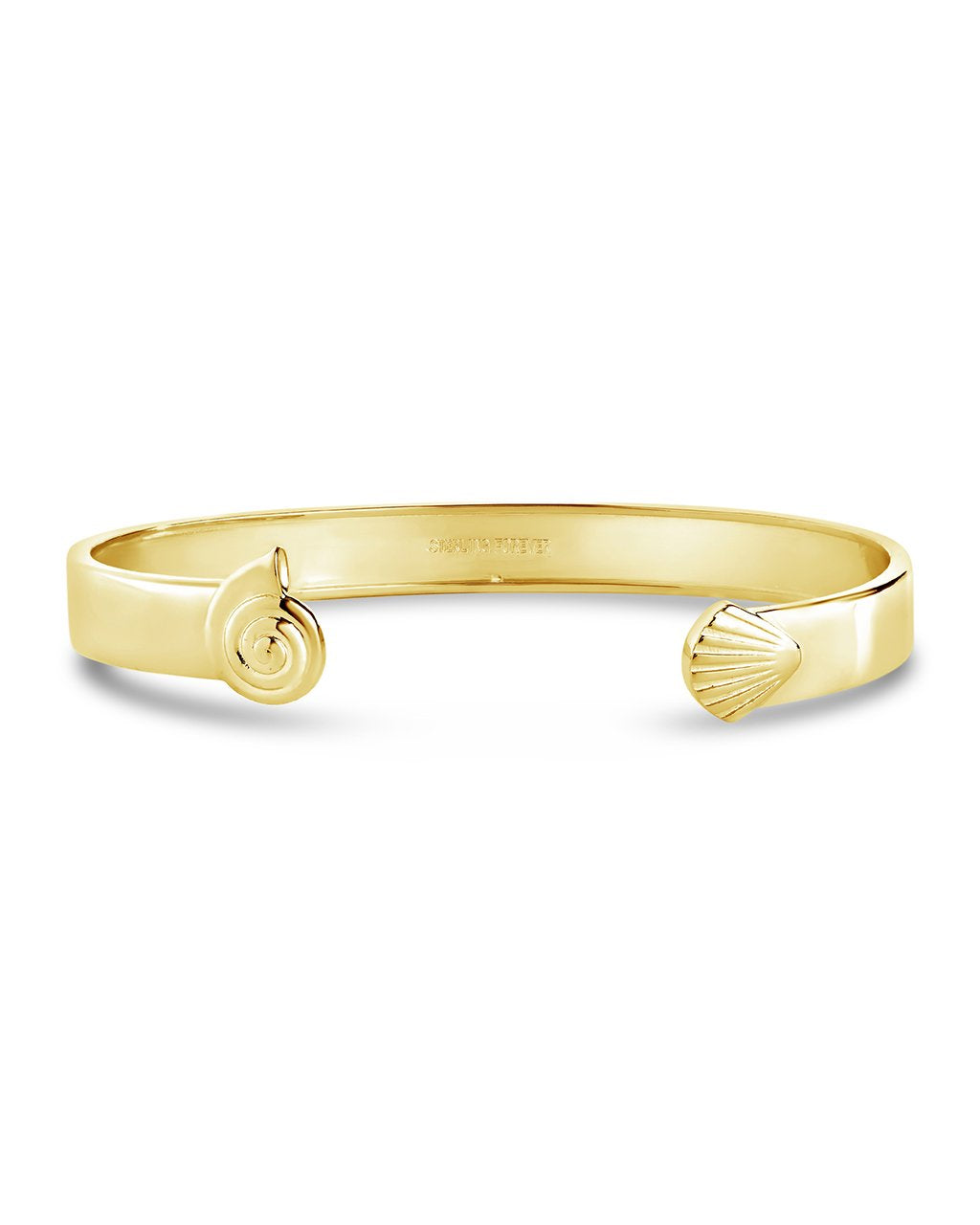 Scallop Shell & Shark Eye Open Cuff - Sterling Forever