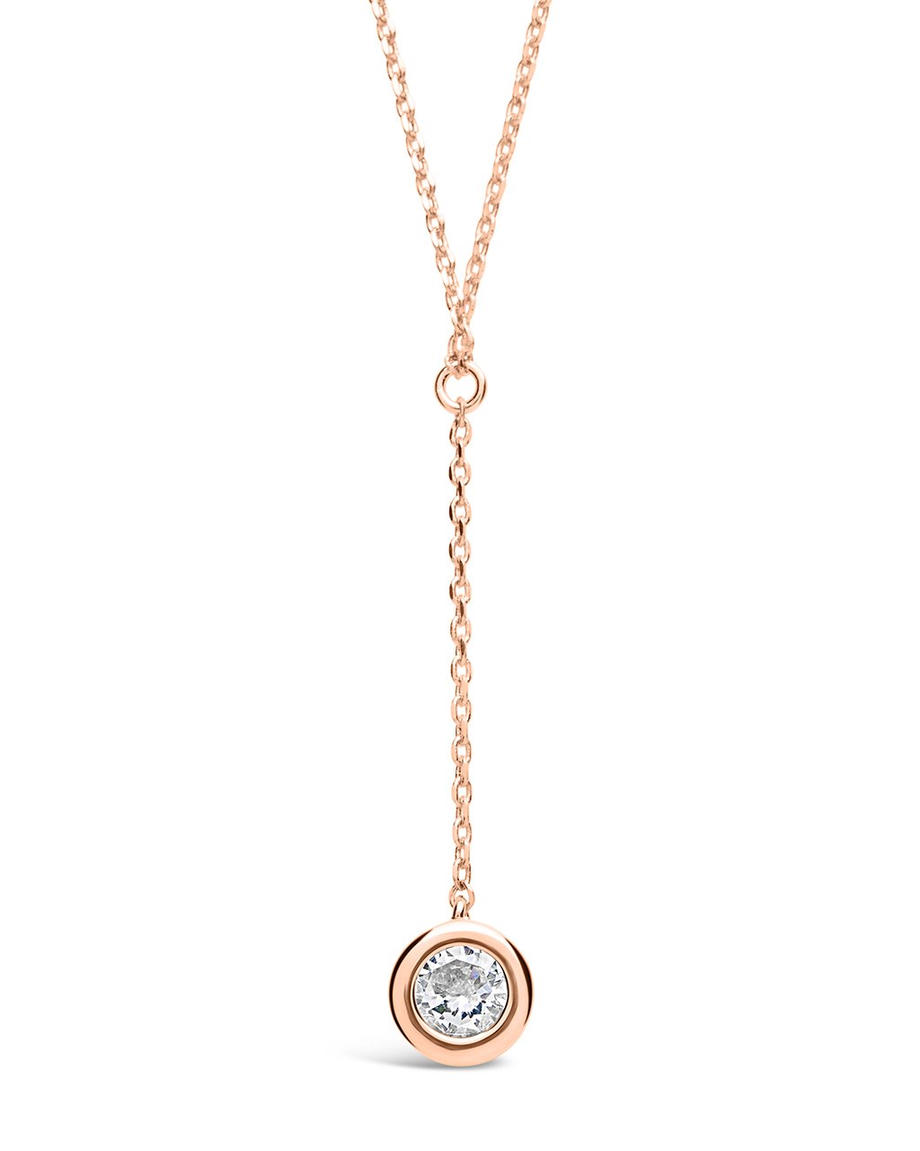 Sterling Silver CZ Y Drop Necklace - Sterling Forever