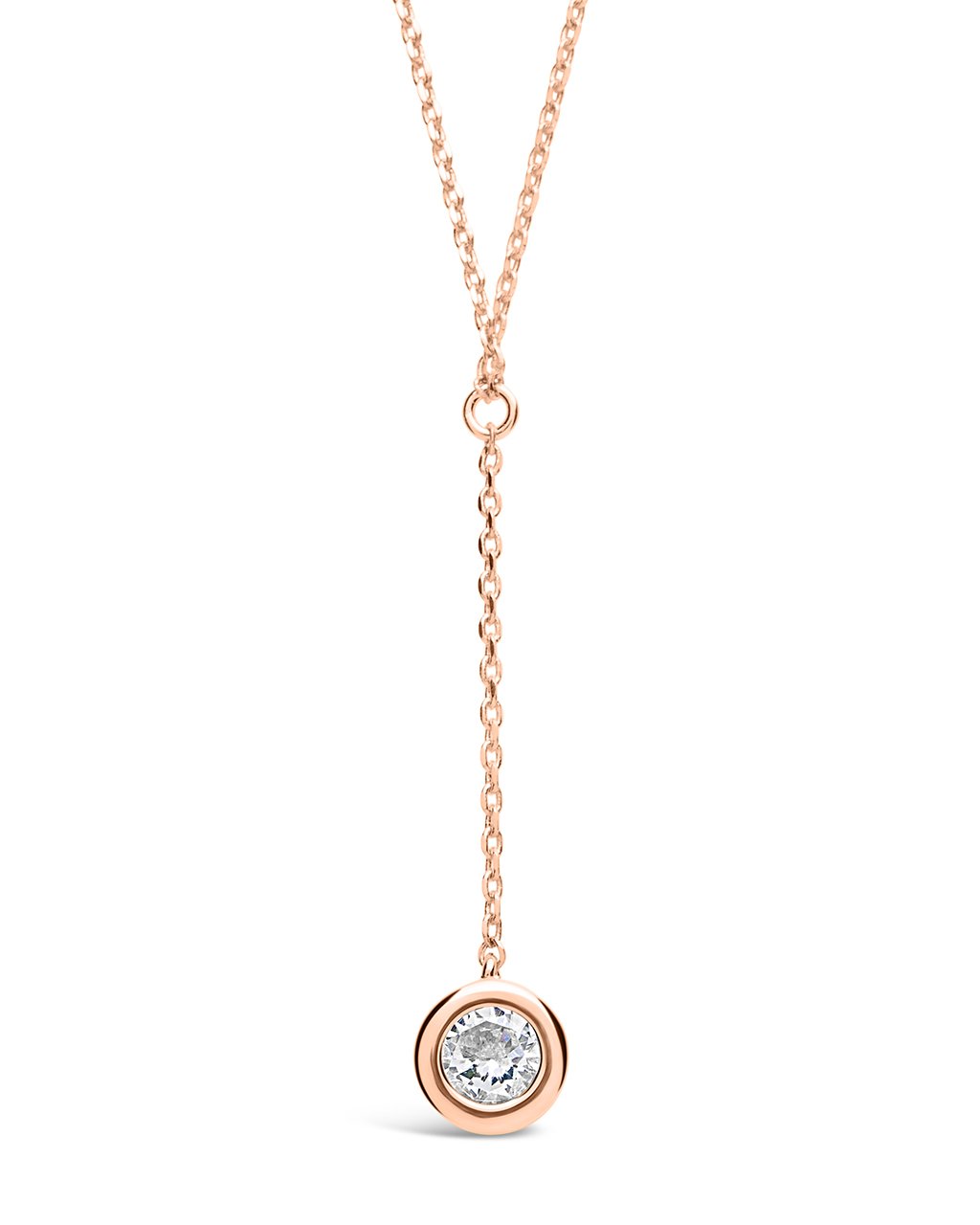 Sterling Silver CZ Y Drop Necklace - Sterling Forever