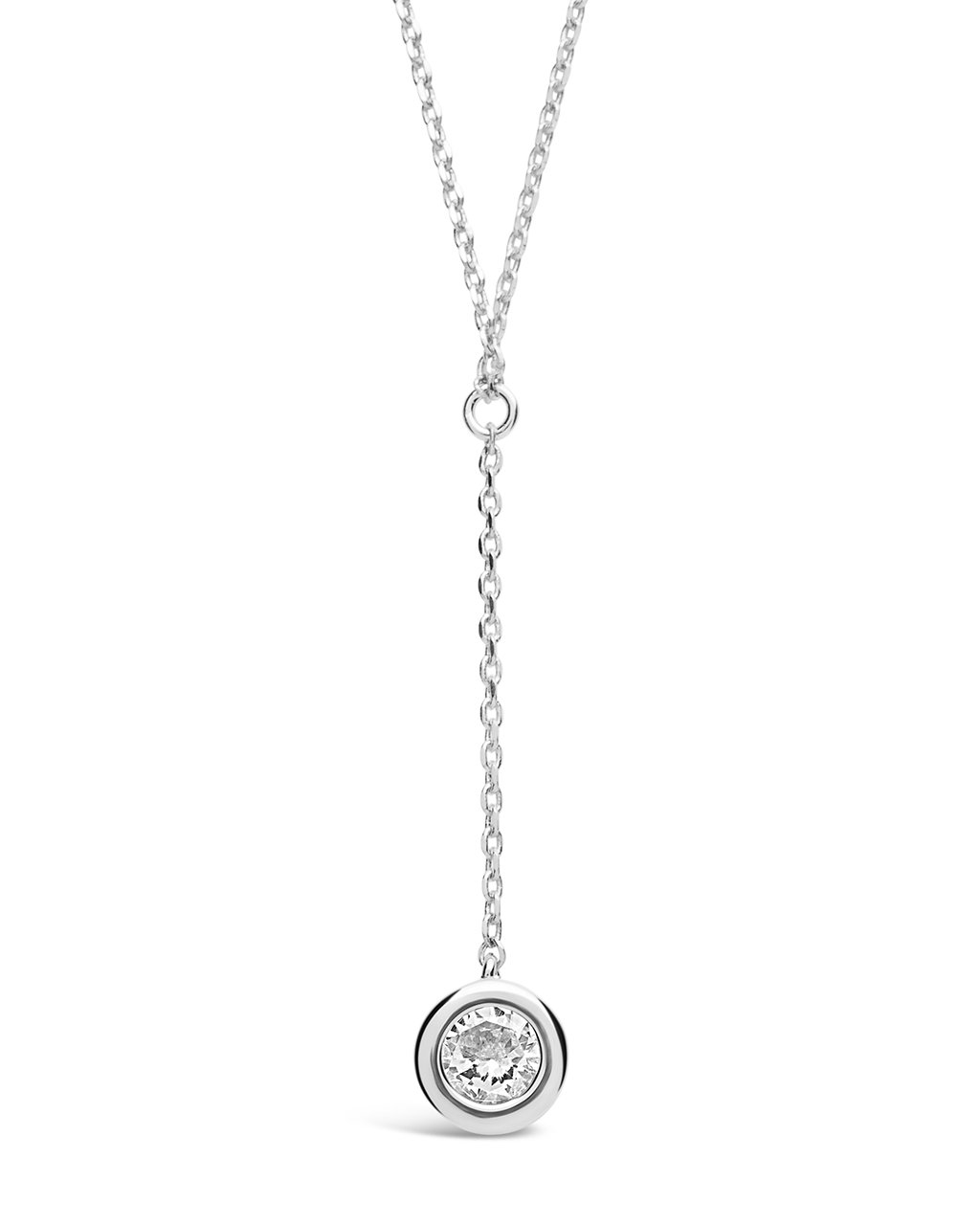 Sterling Silver CZ Y Drop Necklace - Sterling Forever